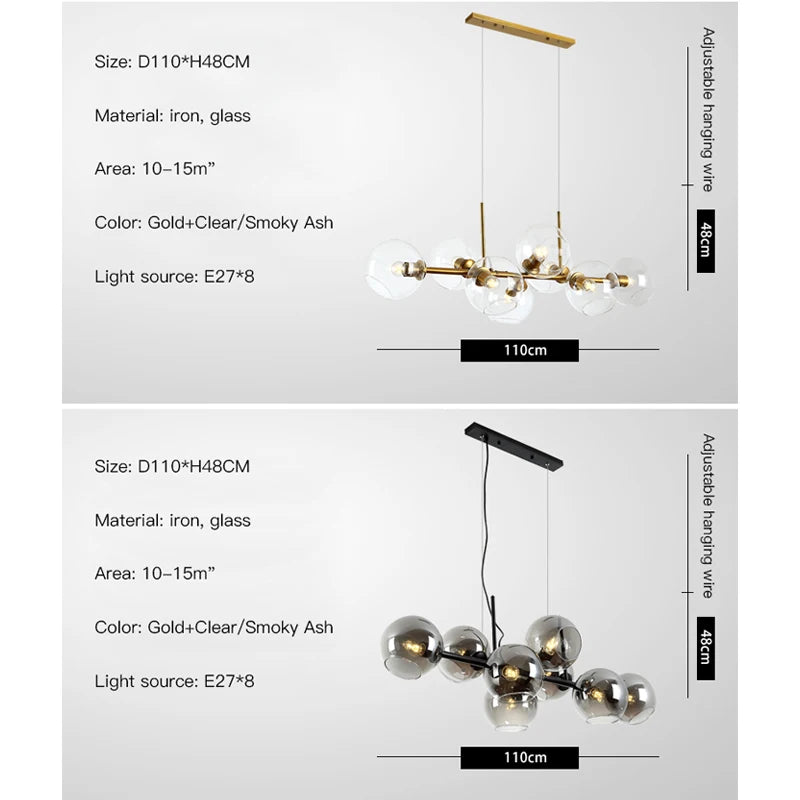 Nordic Glass Ball Chandelier