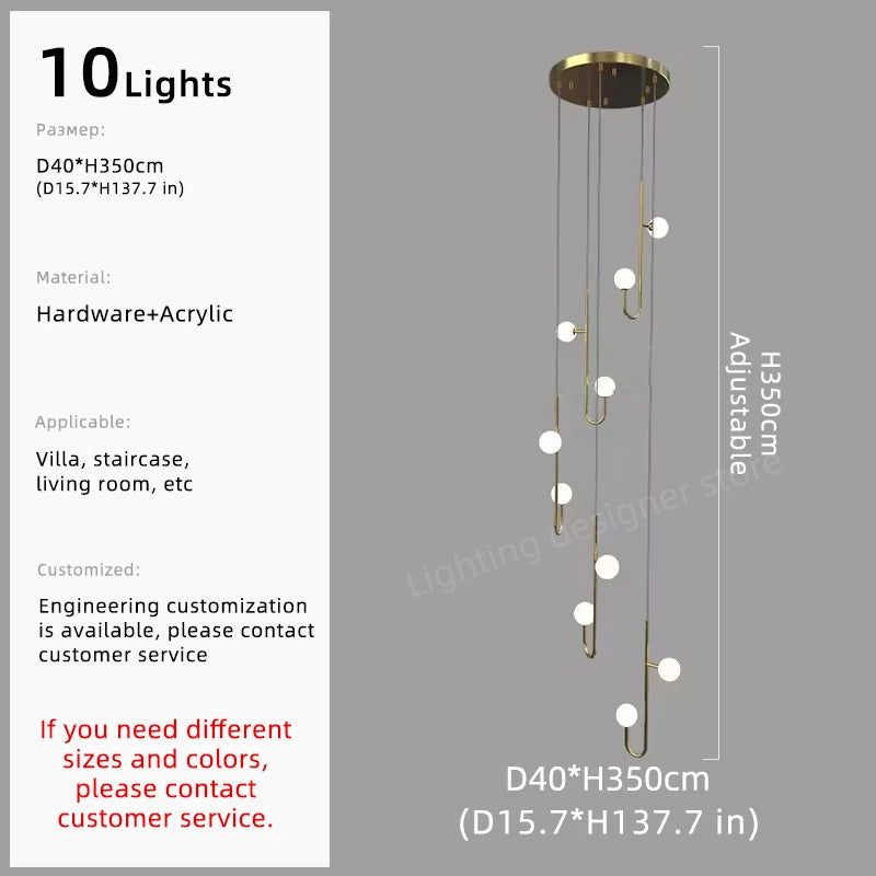 Nordic LED Staircase Chandelier