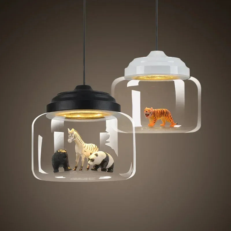 Glass Animal Pendant Light