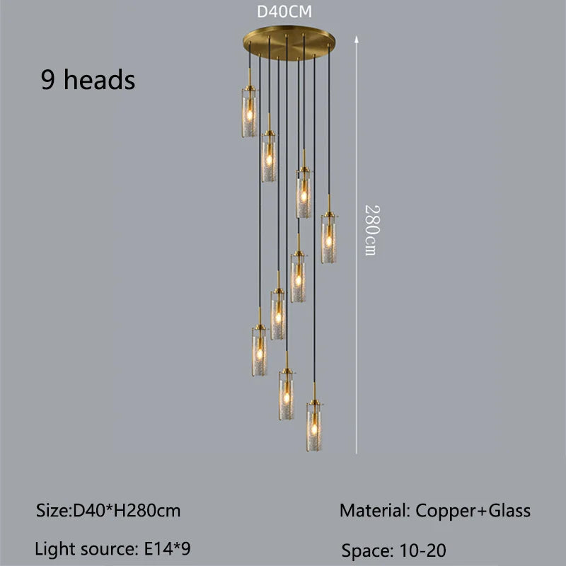 Nordic Cracked Glass LED Chandelier