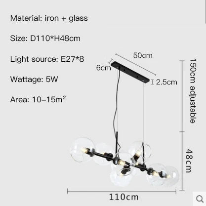 Nordic Glass Ball Chandelier