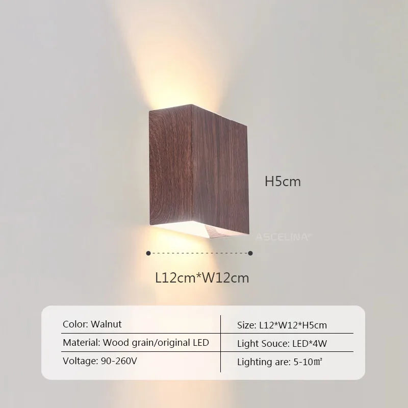 Nordic Woodencolor LED Wall Light
