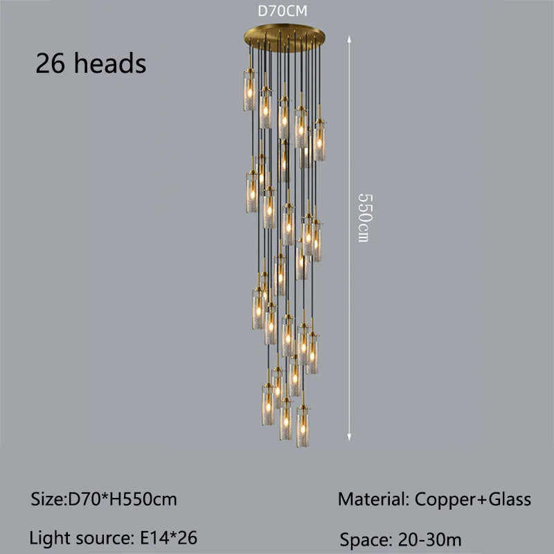 Nordic Cracked Glass LED Chandelier
