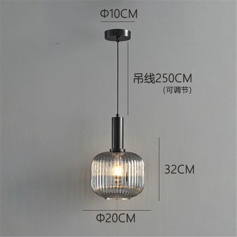 Luxury Glass Ball Oval Metal Pendant Light