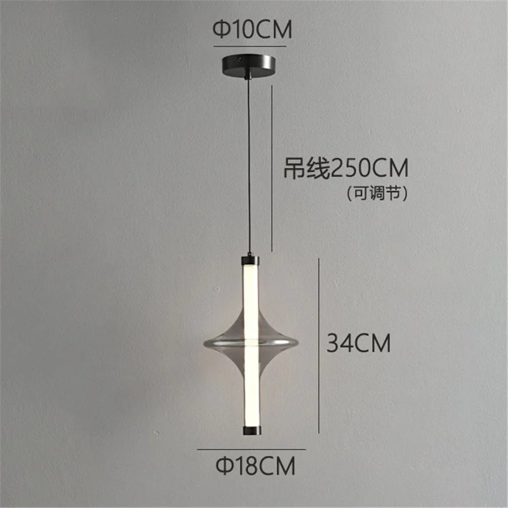 Luxury Glass Ball Oval Metal Pendant Light