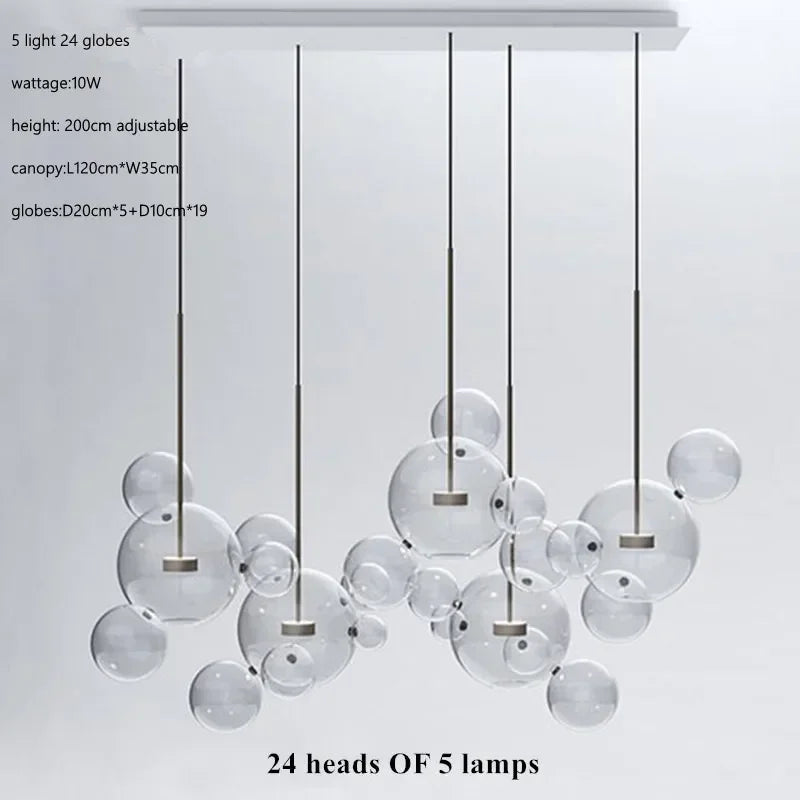 Glass Bubble Ball LED Chandelier