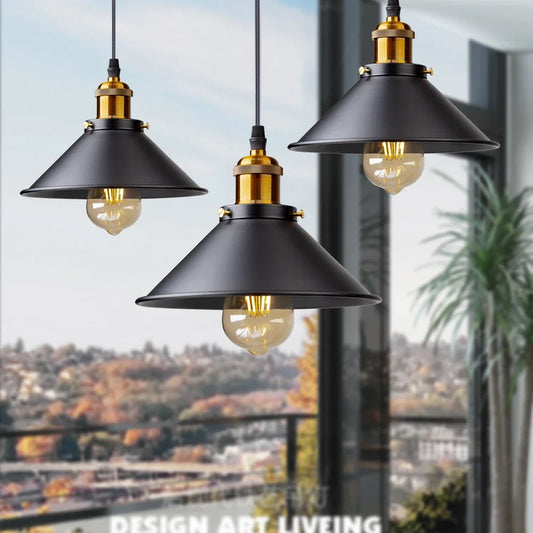 Vintage LED Iron Lampshade Chandeliers