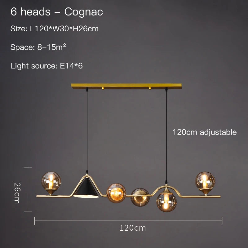 Nordic LED Glass Ball Chandelier