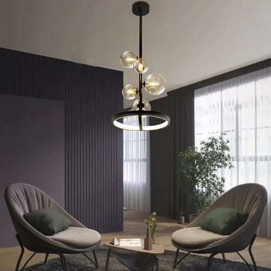 Nordic Glass Circle Pendant Chandelier