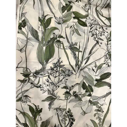 White and green fern floral lampshade
