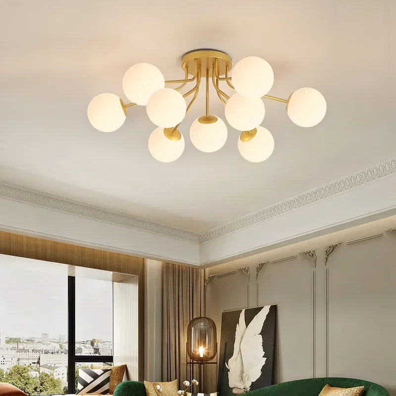 Modern Black Glass Ball LED Ceiling Light