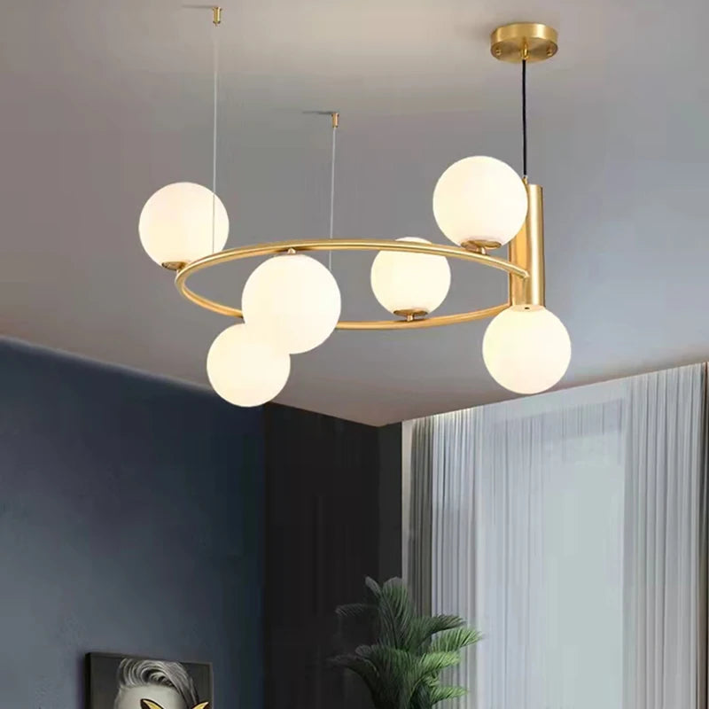 Nordic Milky White Glass Ceiling Chandelier