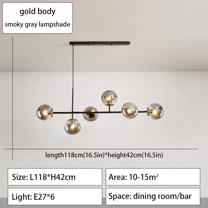 Modern Minimalist Glass Ball Chandelier