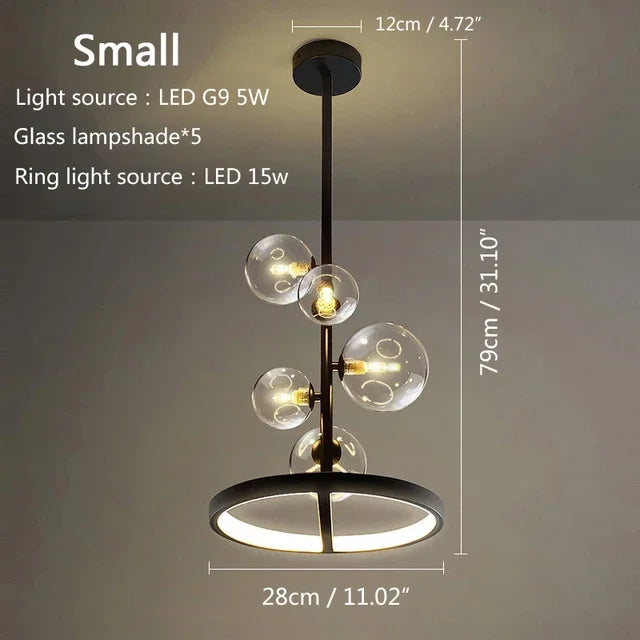 Nordic Glass Circle Pendant Chandelier