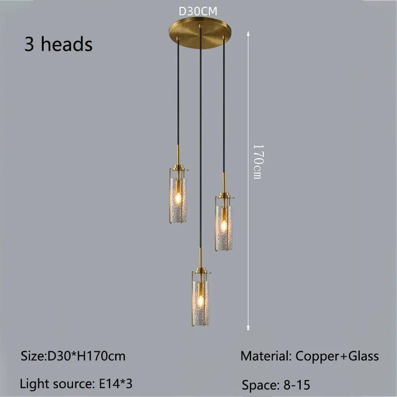 Nordic Cracked Glass LED Chandelier