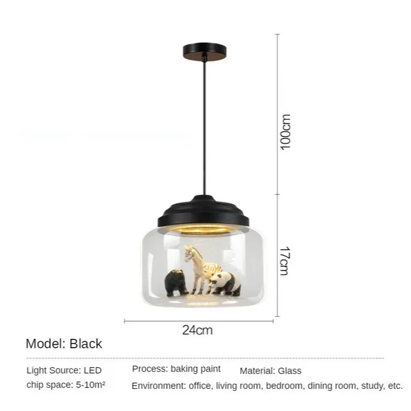 Glass Animal Pendant Light
