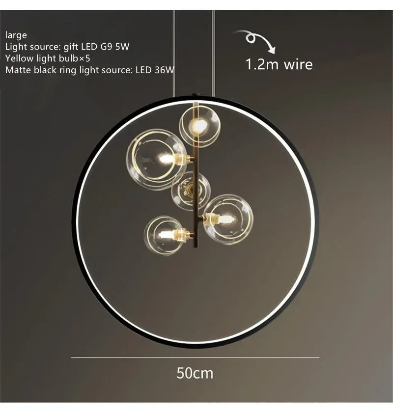 Nordic Style Ring Ceiling Chandelier