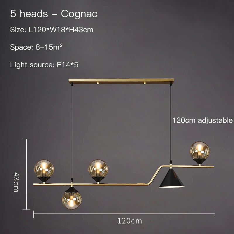 Nordic LED Glass Ball Chandelier