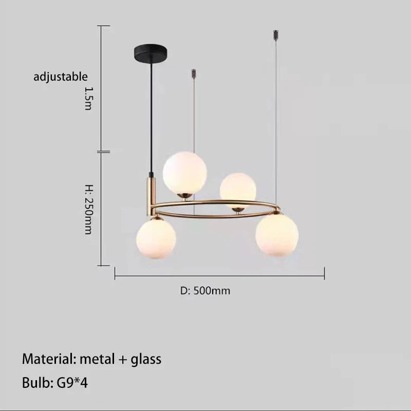 Nordic Milky White Glass Ceiling Chandelier