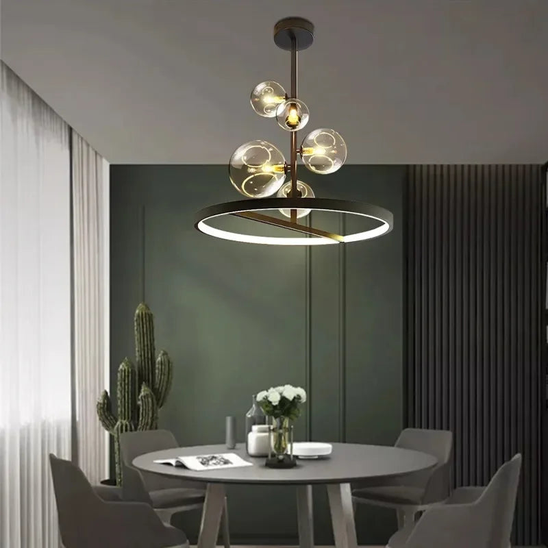 Nordic Glass Circle Pendant Chandelier