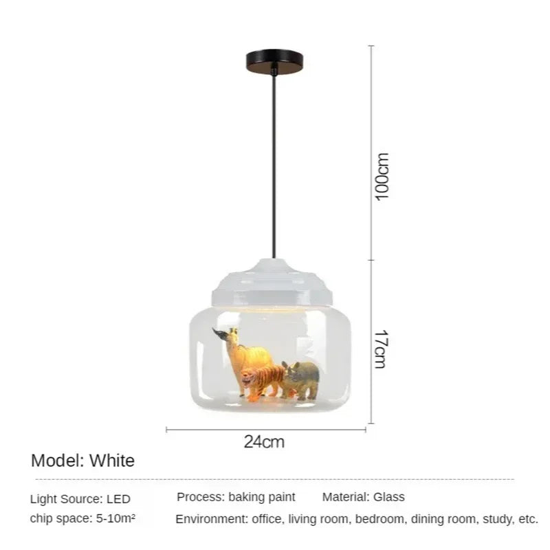 Glass Animal Pendant Light