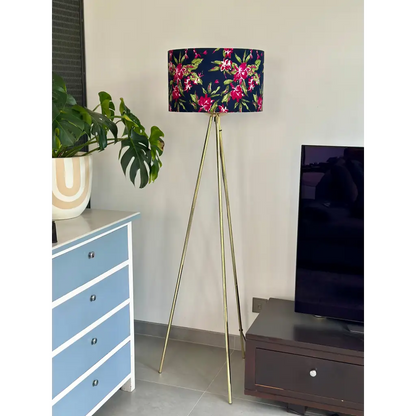 Gold tripod standing floor lamp with a choice of a customised shade - Lampshade lamp