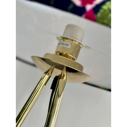 Gold tripod standing floor lamp with a choice of a customised shade - Lampshade lamp