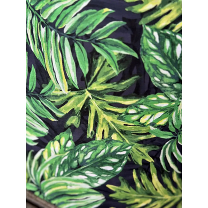 Handmade custom tropical green and black drum lampshade 