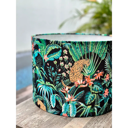 Custon handmade lampshade with leopard jungle print