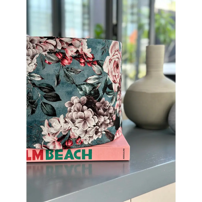 Handmade fabric lampshade Singapore with floral pattern