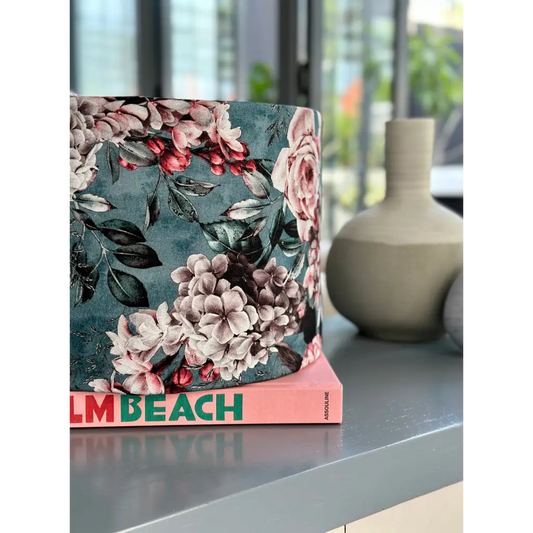 Handmade fabric lampshade Singapore with floral pattern