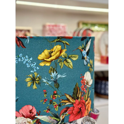 Handmade fabric lampshade Singapore with floral and bird design